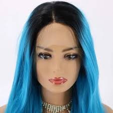 💕Misty Blue OMBRÉ 24” LACE FRONTWIG *NWT*