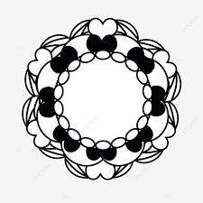Download Svg Hand Painted Black Round Flower Pattern Svg Wreath Plant Png And Vector With Transparent Background For Free Download