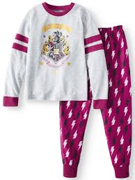 5 6 Maroon Gryffindor Harry Potter Kids Childrens Girls Character 2 Piece Pj Pyjama Set Nightwear Clothing