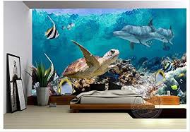Download the perfect underwater pictures. Hhcyy 3d Wallpaper Mural Non Woven Room Wallpaper 3d Underwater World Turtle Shark Tv Background Wall 3d Wall Murals 120cmx100cm Buy Online In Aruba At Aruba Desertcart Com Productid 163160658