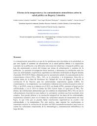 PDF) Efectos de la temperatura y los contaminantes atmosféricos sobre la  salud pública en Bogotá, Colombia