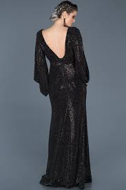 Siyah Siyah Pullu V Yaka Abiye Abu575 Elbiseler The Dress Elbise Modelleri