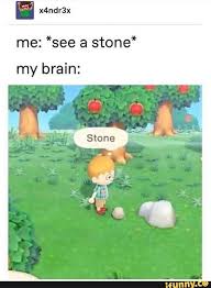 Me See A Stone My Brain Ifunny Animal Crossing Memes Animal Crossing Funny Animal Crossing Game