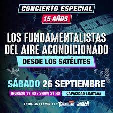 Los fundamentalistas y el indio dieron el presente desde los satélites la banda liderada por el indio solari dio ayer su show via stream por los 15 años de trayectoria del grupo. Indio Solari Oficial On Twitter Entradas Ya A La Venta En Https T Co Vaiqs6hyhc Los Fundamentalistas Del Aire Acondicionado Desde Los Satelites Sabado 26 De Septiembre Ingreso 17 Hs Show 21 Hs