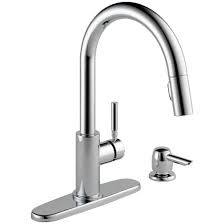 The only drawback for me is water pressure is not as strong as my previous delta faucet. Delta Faucet Trask Pull Down Single Handle Kitchen Faucet Soap Dispenser Chrome Fennell Gage Home Hardware