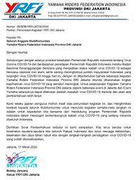 Surat makluman program kpd ibu bapa. Cegah Penyebaran Virus Corona Yrfi Jakarta Hentikan Seluruh Kegiatan Klub Gridoto Com