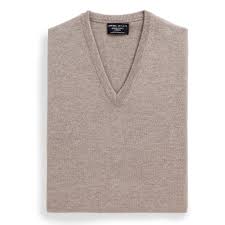 Natural Cashmere V Neck Jumper