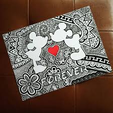 Mickey And Minnie Forever Zentangle Print Zentangle Drawings Mandala Design Art Doodle Art Drawing