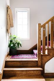 What a great idea to use multiple of the same rug to create that stair runner, i wouldn't have thought of that! Mix Matched Patterns Diy Stair Runner Made With Vintage Rugs Wit Delight Designing A Life Well Lived