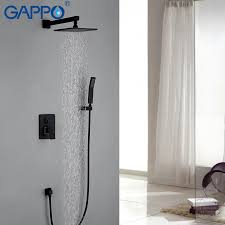 Wall mounted taps from bathroom city come in a wide range of styles and are the ideal bathroom taps if you're looking to save floor space. Gappo Shower Faucets Black Wall Mounted Rainfall Bathroom Concealed Shower Mixer Taps Bath Rain Shower Set Bath Faucet Taps Super Offer 5873 Cicig