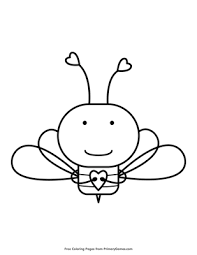 See more ideas about bee coloring pages, coloring pages, bee. Bee With Heart Coloring Page Free Printable Pdf From Primarygames