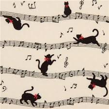 Tissu Ecru Cosmo Avec Des Chats Et Des Notes De Musique Tissus Animaux Tissus Boutique Kawaii Modes4u Illustration De Chat Tissu Avec Des Chats Chat