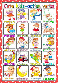 Kids will enjoy this exciting matching exercise as they learn to identify different actions and action words, through simple sentences and pictures. Cute Kids And Action Verbs Pictionary B W Version Included Esl Worksheet By Katiana