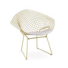 The chromed wire is interlaced into a dramatic and ergonomic diamond shape. Harry Bertoia Furniture Harry Bertoia Foundation