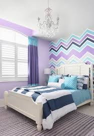 Elegant ruffles bedding comforter in painterly pastel hues. 25 Kids Bedrooms Showcasing Stylish Chevron Pattern