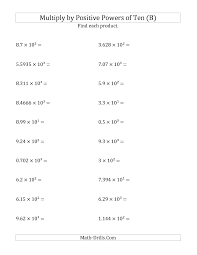Powers Of Ten Worksheet Multiplying Decimals By Positive Powers Of Ten Exponent Form B Fifth Grade Math 5th Grade Math Education Math