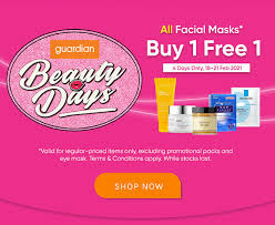 Buy 1, free 1 on popular personal care essentials. Guardian Buy 1 Get 1 Free All Facial Masks Till 21 Feb 2021