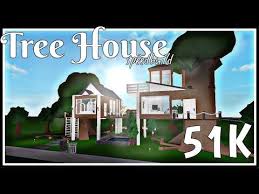 Bloxburg Tree House 51k Youtube Tree House Cafe House House