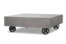 Top is 2.5 thick<br /> please visit our web page at www.dosgallos.com. Darco Modern Concrete Coffee Table W Wheels