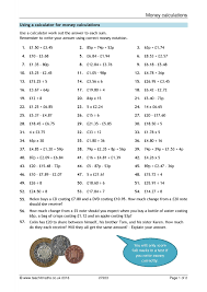 9 daffodils 9p for a bun ch roses 40p each john buys 3 bunches of daffodils. Ks3 Number Calculator Skills Teachit Maths