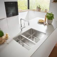 Grohe K700 1 5 Undermount Steel Sink Stainless Steel Sinks Modern Kitchen Sinks Contemporary Kitchen Sinks Stainless Steel Kitchen Sink