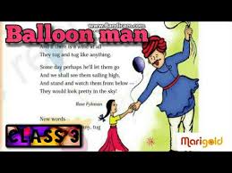 Class 3 Poem Balloon Man Unit 5 Of English Book Marigold Hindi Explanation Youtube