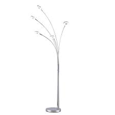 The entire lamp is 69 inches tall and comes with an led light bulb (e26 5w 400 lumens). Artiva Ufo 73 In Modern Chrome Super Bright Led 5 Arched Floor Lamp With Touch Dimmer Led802268fc The Home Depot
