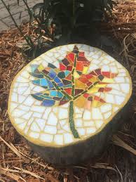 Mosaic Maple Leaf On Sump Mosaic Art Mosaic Projects Mosaic