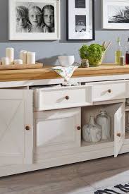 Breites Massivholz Sideboard Charming In Weiss Wohnzimmerschranke Esszimmerschrank Sideboard