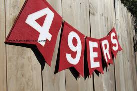 San Francisco 49ers Banner Super Bowl Xlvii 49ers Crafts Felt Banner 49ers Birthday Party