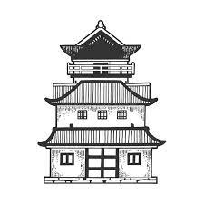 Origins of japanese zen design. Japanese Temple Pagoda House Sketch Engraving Stock Vector Illustration Of Drawn Building 159001585