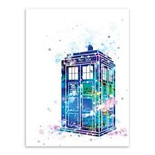 It only takes a few items to give a bathroom a complete doctor who room makeover. Original Watercolor Modern Dr Who London Telephone Booth A4 Art Prints Ellaseal