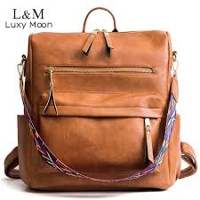 Luxy Moon Retro Buyuk Pu Deri Sirt Cantasi Kadin Sirt Cantasi Deri Sirt Cantasi Seyahat Sirt Cantasi Canta