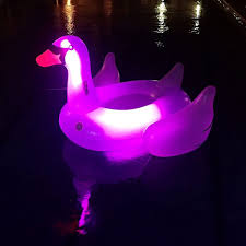 This Light Up Swan Pool Float Will Make Night Swimming So Much Better