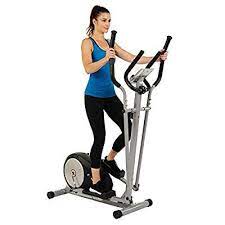 Magnetic Elliptical Machine Trainer W Lcd Monitor And Pulse Rate Grips By Efitment E006 Elliptical Machine No Equipment Workout Lcd Monitor