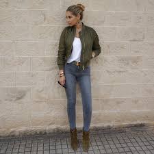 Ela Mois On Instagram I Looove Bomber Jackets And Especially In Army Green They Have That Hint Bomber Jacket Outfit Green Bomber Jacket Outfit Bomber Outfit