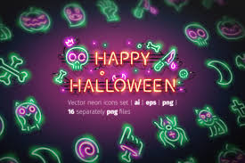 Download Halloween Neon Icons Graphic By Voysla S Shop Creative Fabrica SVG Cut Files