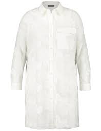 Designed and sold by creative has. Long Blouse With A Sheer Floral Pattern In White Gerry Weber