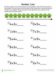 adding with a number line worksheet education com