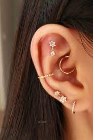 Popular Multiple Helix Tragus Ear Piercing Ideas Flower Earring Studs Hoop Rings Www Impuria Com Ear Piercings Conch Ear Piercings Chart Ear Piercing Studs