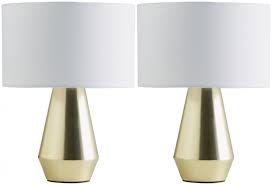 Safavieh delta table lamp with cotton shade. Habitat Maya Pair Of Touch Table Lamps Gold White Light Bedside Bedroom Lamp Ebay