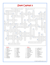 They're equally good for kids learning how to spell, for adults wanting to stimulate their mind, or for senior citizens looking to keep their minds sharp. State Capitals 2 Crossword Puzzle My Printable Puzzles