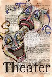 Flying Shoes Art Studio Commissioned Theater Masks Book Page Art Art Book Art