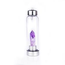 Our little interchangeable hand made mouthblown glass gem pod housing. Crystal Infused Water Bottles Pure Gaia Essence