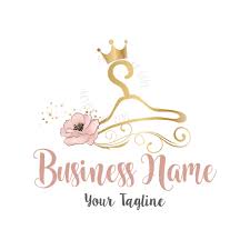 Custom Logo Design Clothes Hanger Logo Fashion Crownhanger Logo Pink Gold Logo Hanger Crown Logo Design Girls Business Logo Fashion Hanger Logo Boutique Logo Design Fashion Logo Design