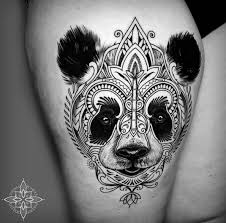 It's time to show them off! Mosaic Flow Panda On Woman S Thigh