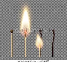 Stock Vector Realistic Match Stick Flame Icon Set With Four Steps Of Burning Match Vector Illustration Icon Set Vector Vector Illustration