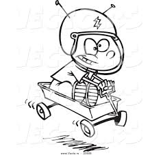Fun, printable, free coloring pages can help children develop important skills. Vector Of A Cartoon Boy Pretending To Ride A Space Wagon Coloring Page Outline By Toonaday 23608