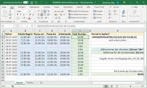 Für bessere übersicht habe ich die übersichtsspalten am anfang der tabelle positioniert. Excel Arbeitszeit Und Pause Richtig Berechnen Pctipp Ch