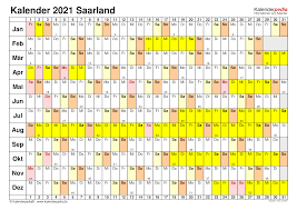 Mit einem klick die termine weiterer jahre und bundesländer. Kalender 2021 Saarland Ferien Feiertage Excel Vorlagen